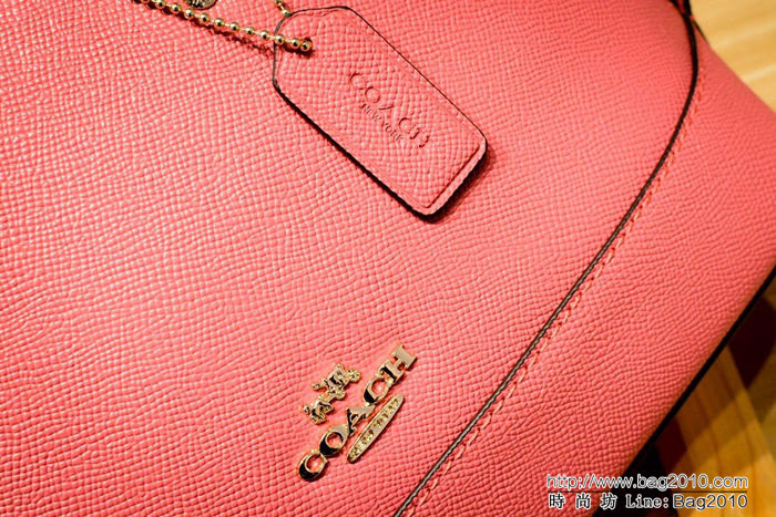 COACH蔻馳 原單 代購級別 57493 爆款 時尚純十字紋牛皮貝殼包 手提斜挎包  Chz1553